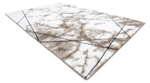 Modern matta COZY Lina, geometrisk, Marmor - strukturella två nivåer av hudna brun