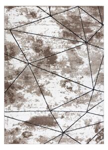 Modern matta COZY Polygons, geometrisk, trianglar - strukturella två nivåer av hudna brun