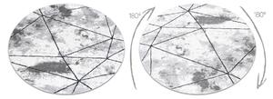 Modern matta COZY Polygons Circle geometrisk, trianglar - strukturella två nivåer av hudna, grå