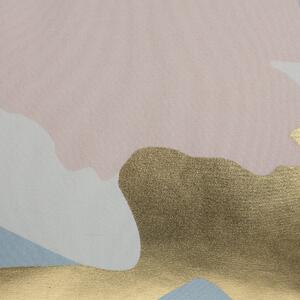 Set med 2 dekorativa kuddar Rosa Blå Guld 45 x 45 cm Abstrakt mönster Färgstänktryck Dekor Hemtillbehör Beliani