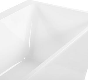 Badkar Vit Sanitär Akryl Oval Enkel 170 x 80 cm Minimalistisk Design Beliani