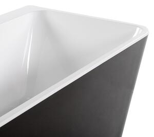 Badkar Svart Sanitär Akryl Oval Enkel 170 x 80 cm Minimalistisk Design Beliani