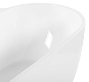 Fristående Badkar Vit Sanitär Akryl Oval Enkel 170 x 80 cm Modern Design Beliani