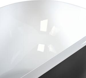 Fristående Badkar Svart Sanitär Akryl Oval Enkel 170 x 77 cm Modern Design Beliani