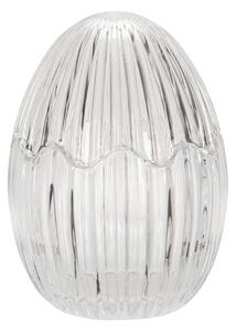 Glasburk med lock Ägg 11 cm