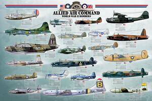 Poster, Affisch Allied Air Command WWII Bomber