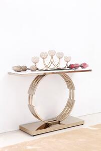 Andrea Avlastningsbord Champagne Vit/Guld Keramikskiva