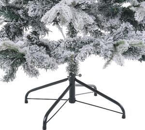Konstgjord julgran Vit Syntet 210 cm Snöfrostad Flockade gångjärnsgrenar Högtid Beliani