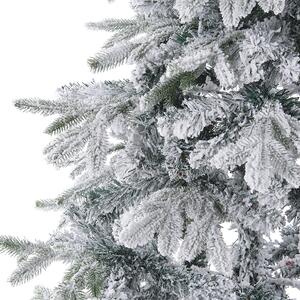 Konstgjord julgran Vit Syntet 180 cm Snöfrostad Flockade gångjärnsgrenar Högtid Beliani