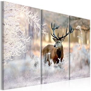 Canvas Tavla - Deer in the Cold I - 90x60