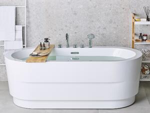 Fristående Badkar med blandare Vit Sanitär Akryl Oval Enkel 170 x 80 cm Modern Design Minimalistisk Beliani