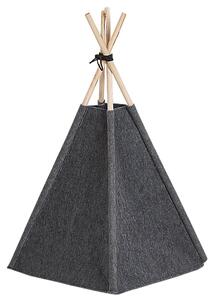 Djursäng Mörkgrå Filt 35 x 40 cm Tipi Tält med dyna Beliani