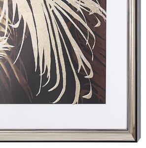 Tavla Blå och Guld Papper Akvarell 60 x 60 cm Inramad Print Modern Eklektisk Beliani