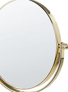 Sminkspegel Guld Metall ø 20 Dubbelsidig Vändbar Sminkbord Spegel Elegant Glamourdesign Sovrum Vardagsrum Beliani