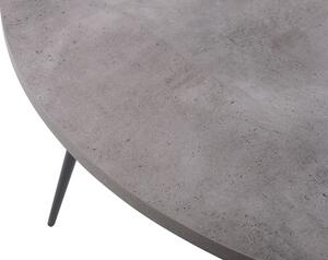 Matbord Betong Effekt Topp Svarta Metallben Rund 120 cm Modern Glamour Stil Beliani