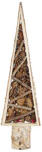 Dekorativ statyett Julgran Ljust trä 96 cm med kottar Rustik Boho Design Beliani