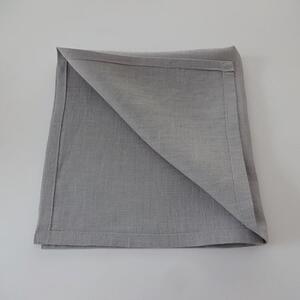 Ljusgrå servett i linne ca 45x45 cm enkel söm