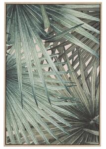Kanvas Konst Tryck Grön 93 x 63 cm Palmträd Löv Polyester och MDF Boho Modern Beliani