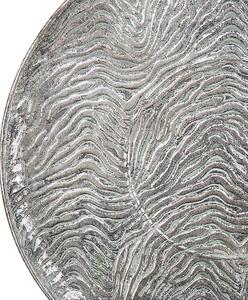 Dekorativ Bricka Silver Metall Sliten Look Rund 49 cm Retro Glamour Beliani