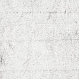 Filt Vit Polyester 130 x 180 cm Överkast Gyllene Marmormönster Vardagsrum Sovrum Beliani