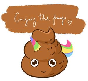 Illustration Cute funny quote Enjoy the poop with unicorn emoji, Yana Kalashnikova