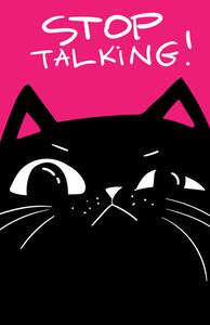 Illustration Sad cat face. stop talking lettering., Marianna Pashchuk