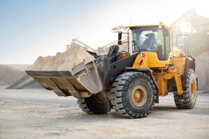 Illustration Digger working at quarry, Westend61