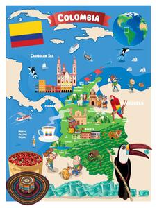 Illustration Cartoon map of Colombia, drmakkoy