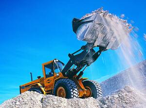 Illustration Backhoe lifting rubble, Digital Vision