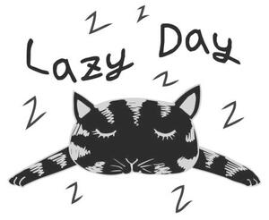 Illustration Cute cat with word lazy day.,, Handini_Atmodiwiryo