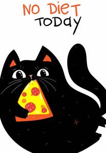 Illustration Cute Cat character, no diet today, Marianna Pashchuk