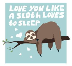 Illustration Cute Greeting card with sloth with, Liliya Sudakova