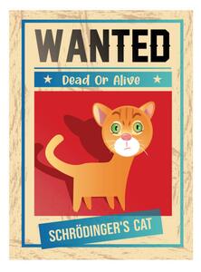 Illustration Schrodinger's cat and dead or alive wanted poster, drmakkoy