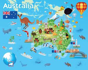 Illustration Australia Travel Map, drmakkoy