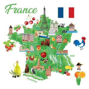 Illustration Travel Map of France, drmakkoy