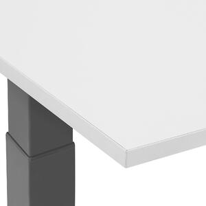 Elektriskt Justerbart Skrivbord Grå Bordsskiva Pulverlackerad Svart Stålram Sitta/Stå 130 x 72 cm Modern Beliani