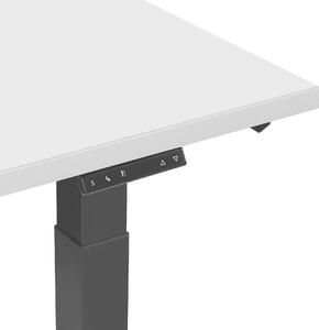 Elektriskt Justerbart Skrivbord Grå Bordsskiva Pulverlackerad Svart Stålram Sitta/Stå 130 x 72 cm Modern Beliani
