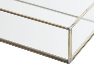 Dekorativ bricka Silver Metall och glas Rektangulär 30 x 20 cm Cocktailbricka Beliani