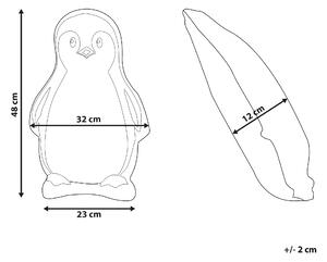 Barnkudde Svart Vit Tyg 32 x 48 cm Pingvin Prydnadskudde med fyllning Mjuk Barnleksak Beliani