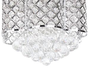 Takfläkt med lampor Silver Metall Kristallglas Justerbara blad Med fjärrkontroll 3 hastigheter Timer Glamour Design Beliani