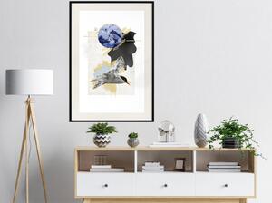Inramad Poster / Tavla - Abstraction with a Tern - 40x60 Svart ram med passepartout
