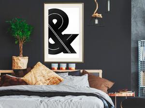 Inramad Poster / Tavla - Ampersand (Black and White) - 20x30 Svart ram