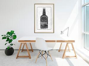 Inramad Poster / Tavla - Bottle of Tequila - 30x45 Svart ram med passepartout