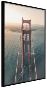 Inramad Poster / Tavla - Bridge in San Francisco I - 30x45 Guldram