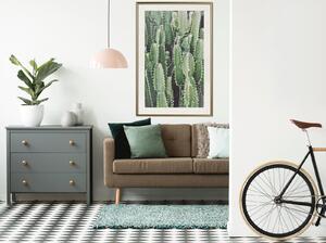 Inramad Poster / Tavla - Cactus Plantation - 40x60 Guldram med passepartout