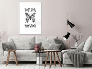 Inramad Poster / Tavla - Butterfly Collection IV - 30x45 Guldram med passepartout