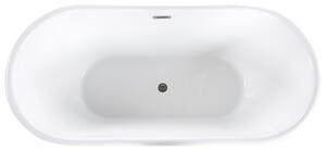 Fristående badkar Glansigt Guld Sanitär Akryl Enkel Oval Modern Minimalistisk design Beliani
