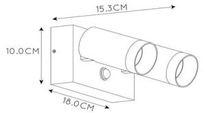 Lucide 09831/01/31 - Utomhuslampa med sensor TAYLOR 2xGU10/50W/230V IP54