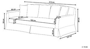 Sofföverdrag Vit Polyester för 3-Sits Soffa Rektangulärt Beliani