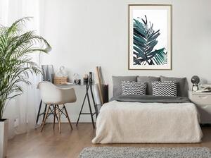 Inramad Poster / Tavla - Evergreen Palm Leaves - 20x30 Guldram med passepartout